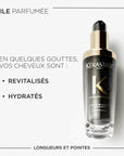 Luxurious Chronologiste Huile De Parfum for radiant, nourished hair with rose, wood, and musk notes.