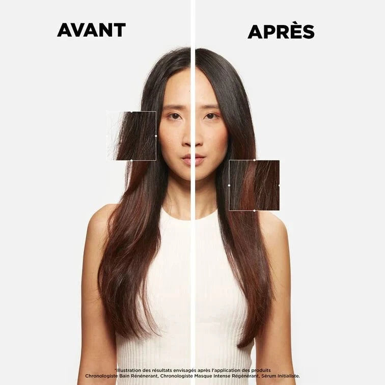 Before and after effects of RITUEL D'EXCEPTION RÉGÉNÉRANT on hair.
