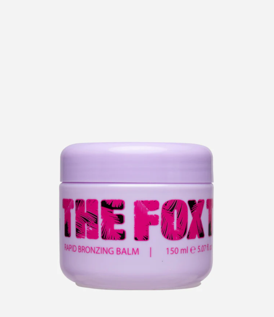 Baume bronzant rapide au cacao dans un pot violet, 150 ml.