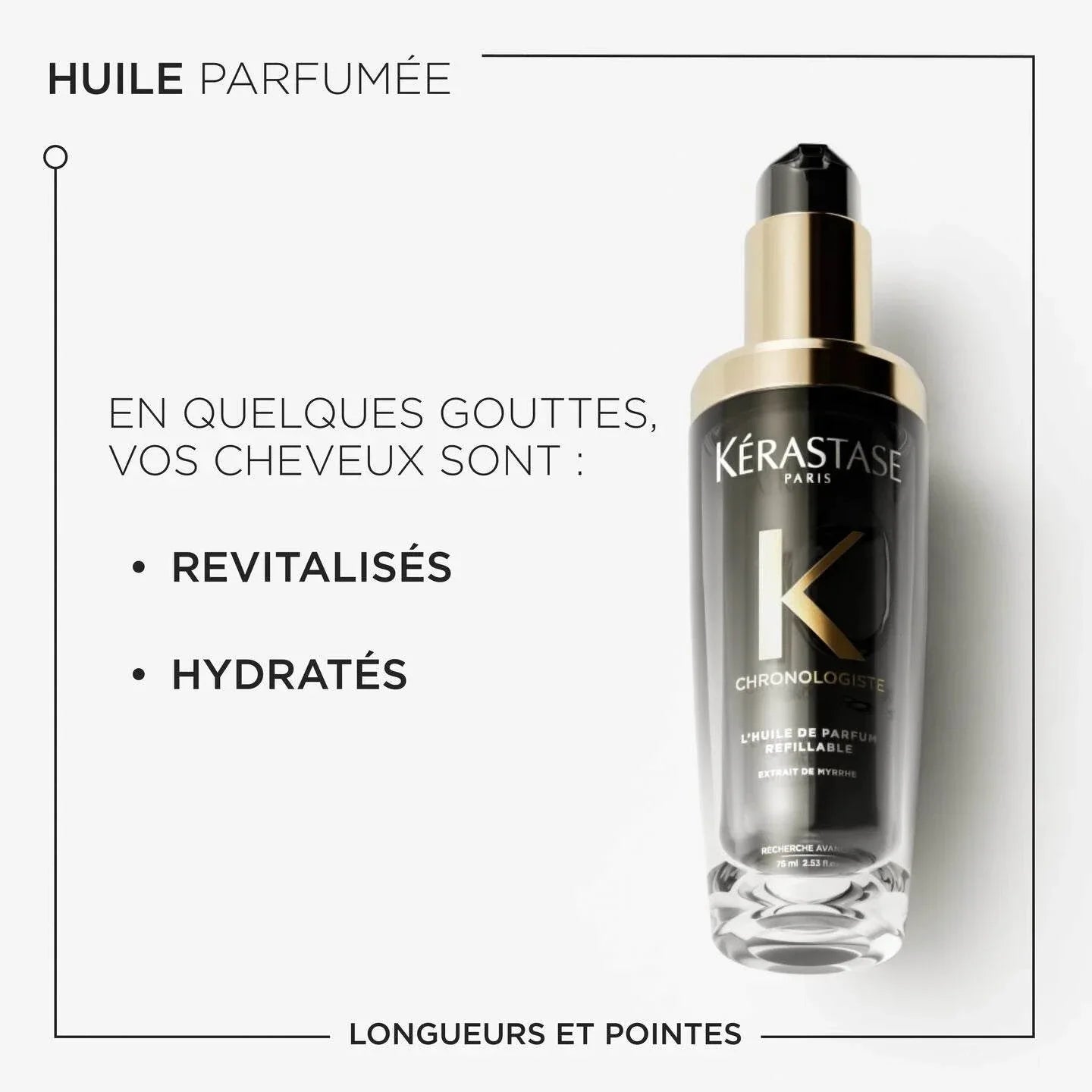Luxurious Chronologiste Huile De Parfum for radiant, nourished hair with rose, wood, and musk notes.