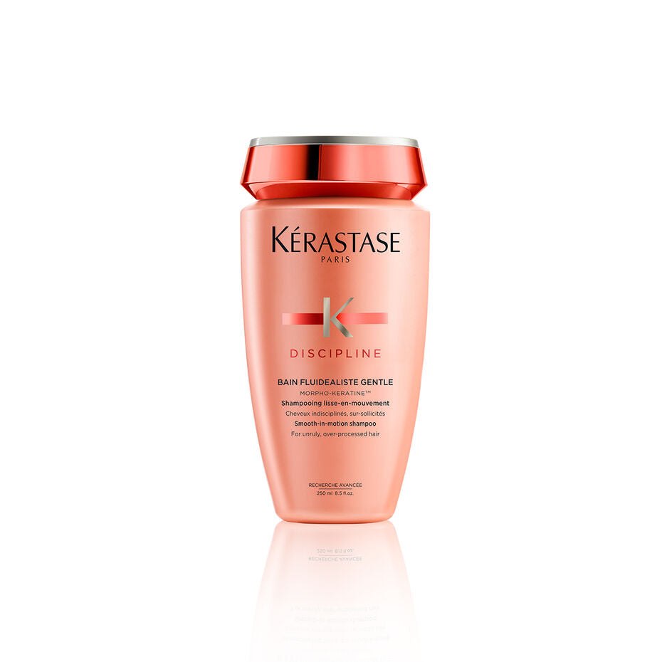 Discipline bain fluidealiste gentle shampoo for frizz control and smoothness.